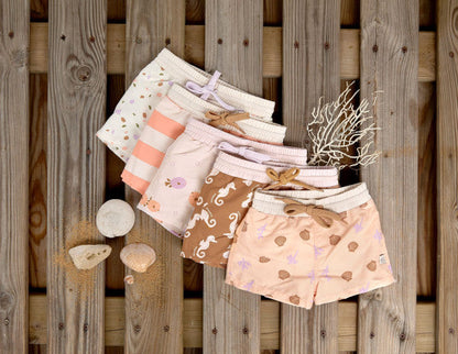 Lässig - Kinder Badehose mit integrierter Windel Streifen orange/ weiss - AURYN Shop