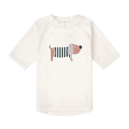 Lässig - Baby/Kinder Badeshirt Dackel weiss