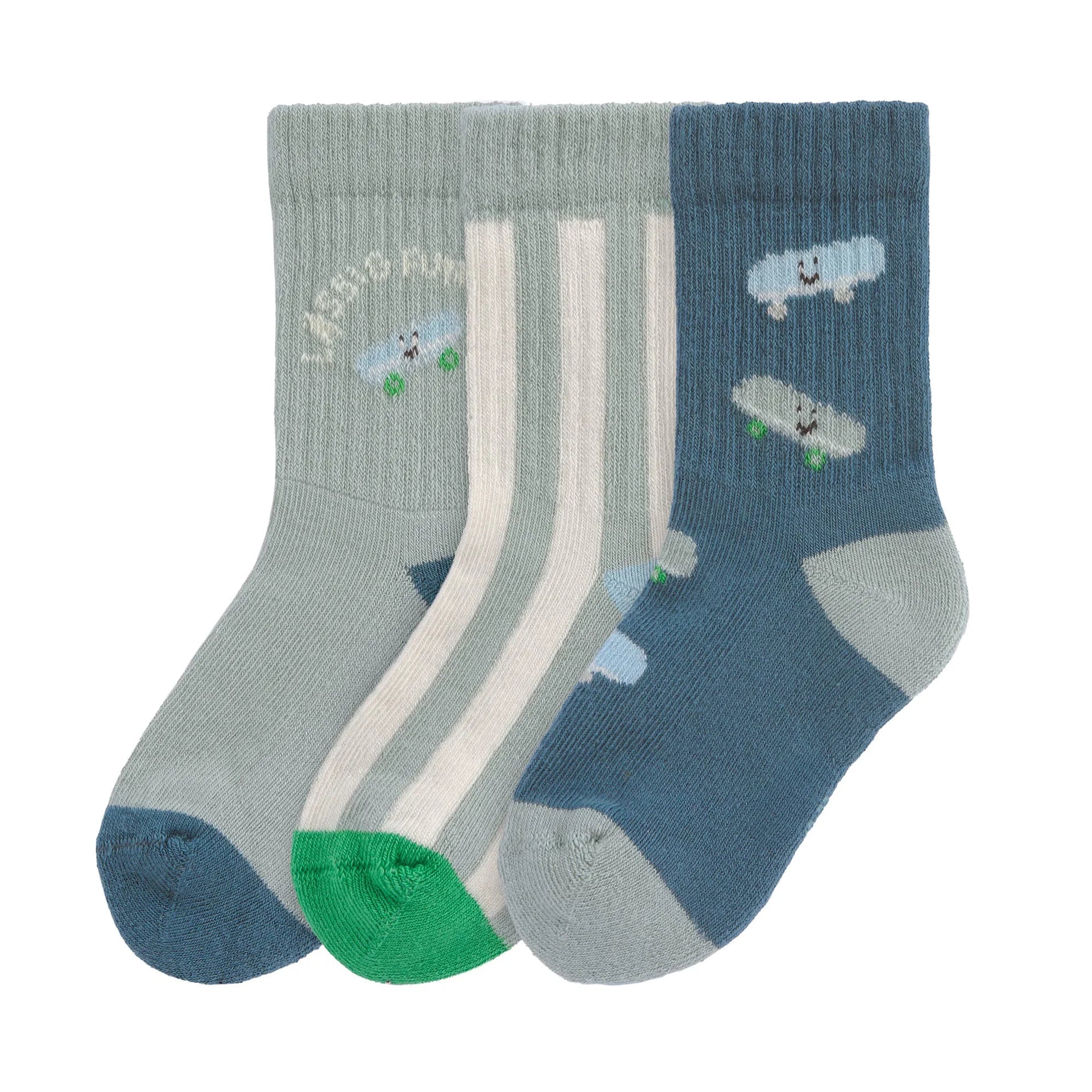 Lässig - Kinder Tennissocken 3er-Pack, Skateboard