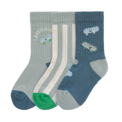 Lässig - Kinder Tennissocken 3er-Pack, Skateboard
