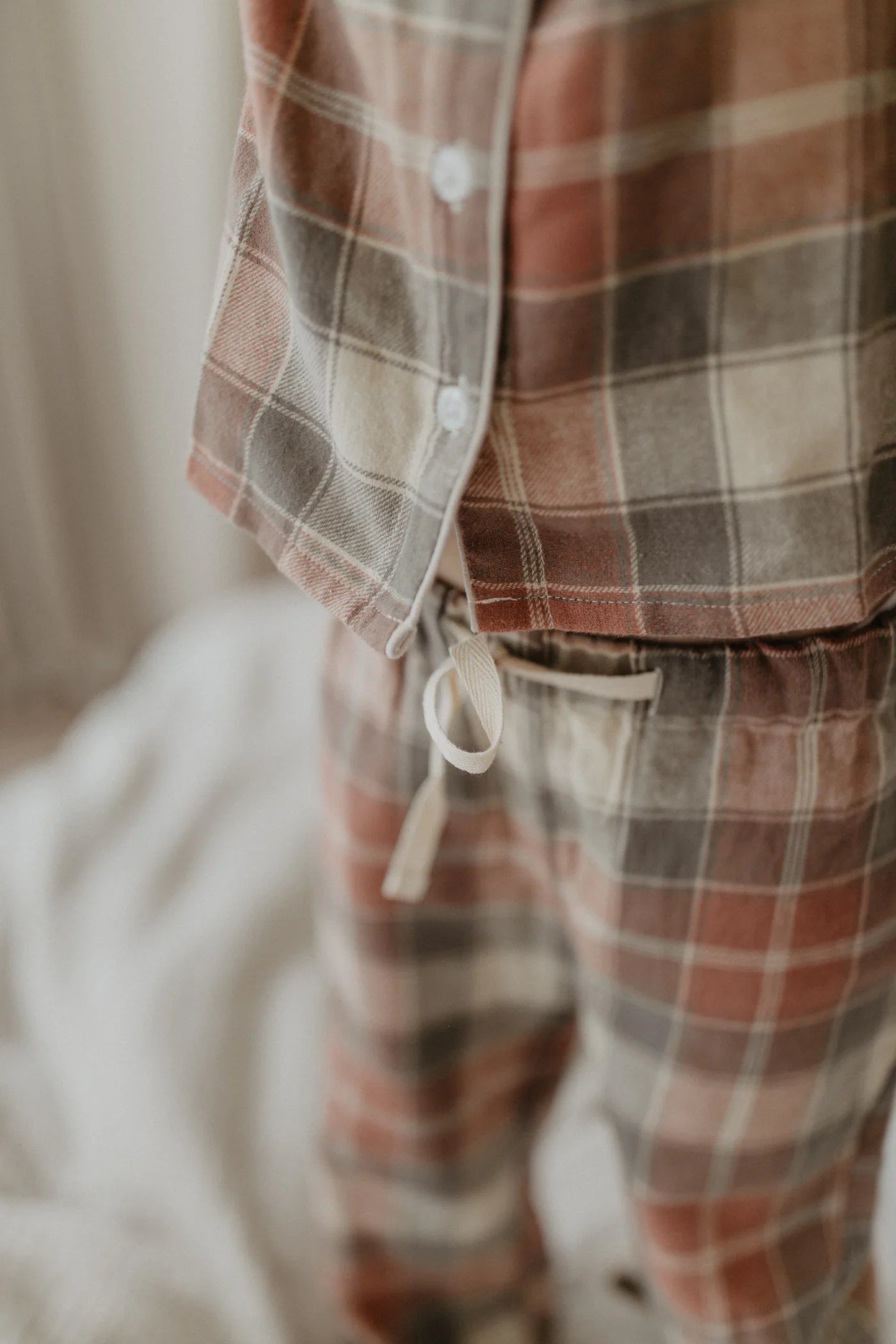 Leevje - Damen Flanell Schlananzug karo MINI &amp; ME