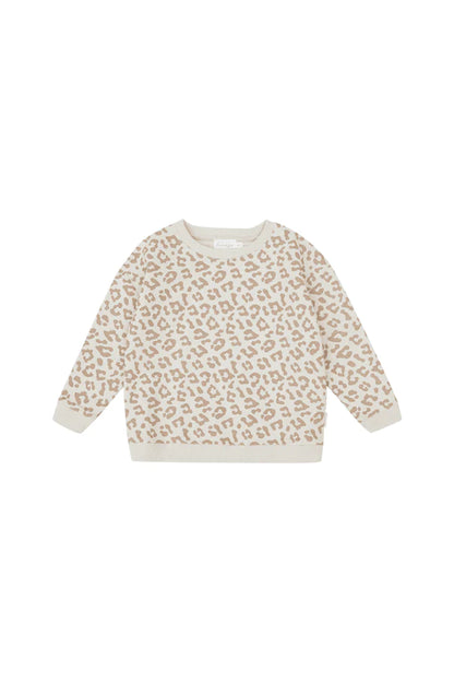 Leevje - Kinder Sweatshirt Leo beige MINI &amp; ME