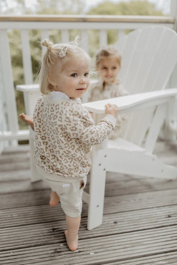 Leevje - Kinder Sweatshirt Leo beige MINI &amp; ME
