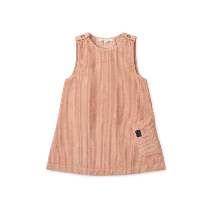 Weiches Kordkleid Knöpfen an beiden Schultern für einfaches Öffnen für Mädchen von Liewood.