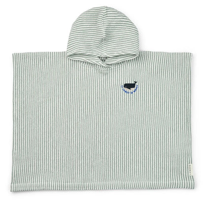 Liewood - Kinder Badeponcho Streifen mint Baumwolle