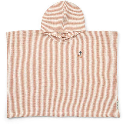 Liewood - Kinder Badeponcho Streifen rosa Baumwolle