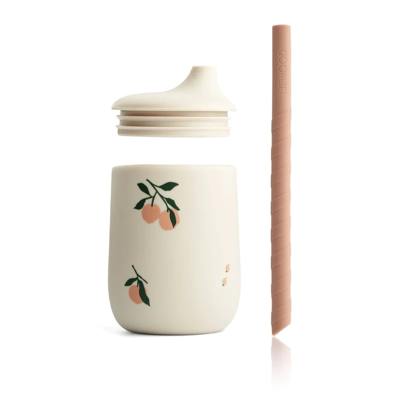 Liewood - Trinklernbecher mit Trinkhalm Pfirsich - AURYN Shop