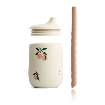 Liewood - Trinklernbecher mit Trinkhalm Pfirsich - AURYN Shop