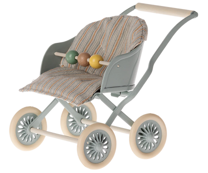 Maileg - Kinderwagen Babymaus blau
