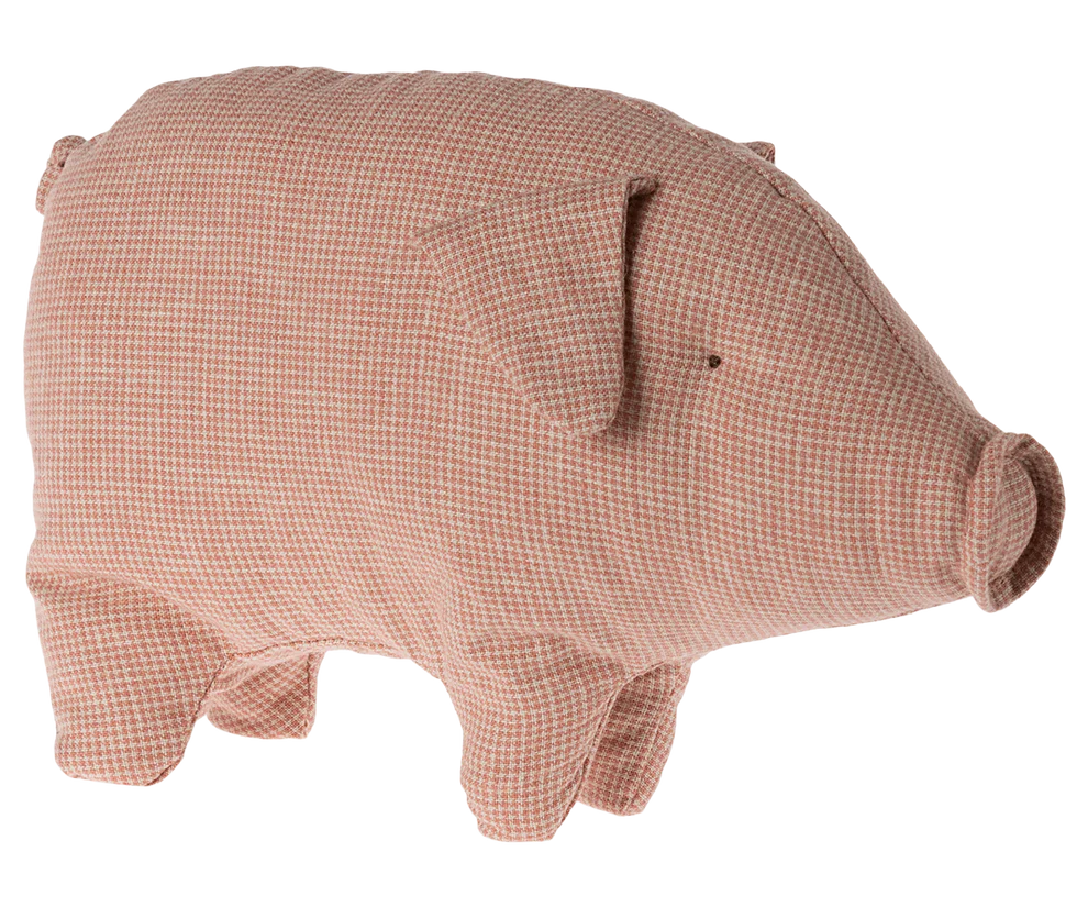 Maileg - Schwein klein Polly kariert aus Leinen
