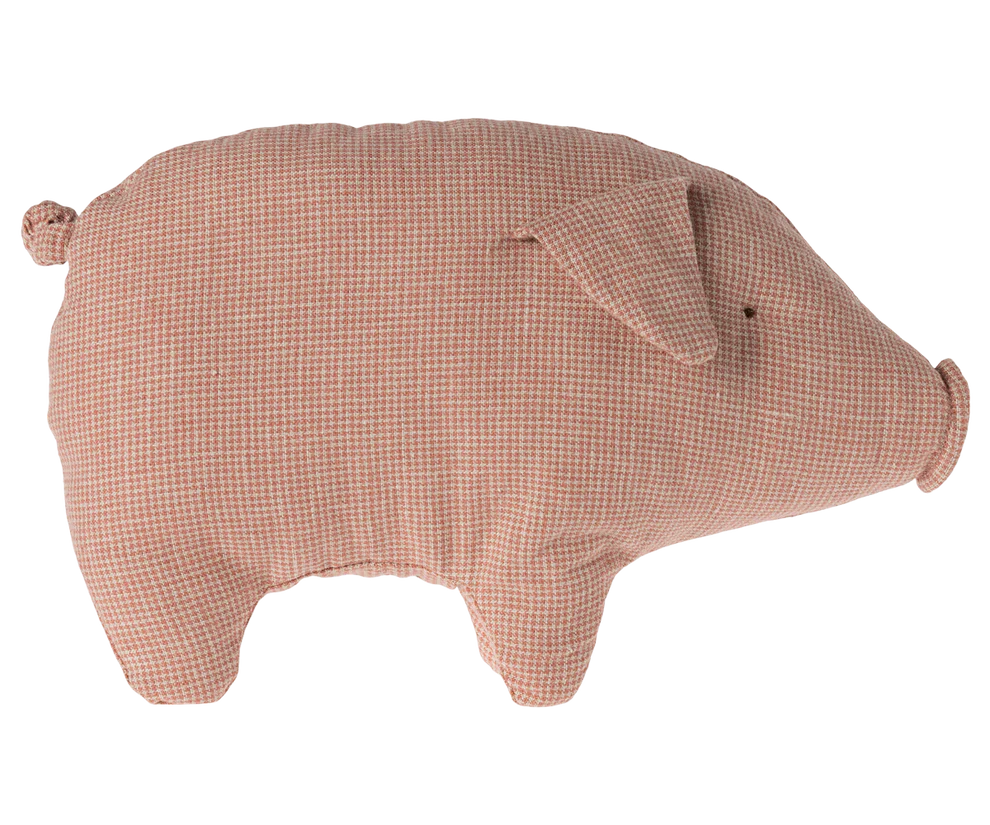 Maileg - Schwein klein Polly kariert aus Leinen