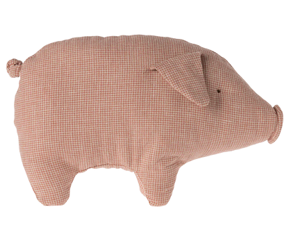 Maileg - Schwein klein Polly kariert aus Leinen