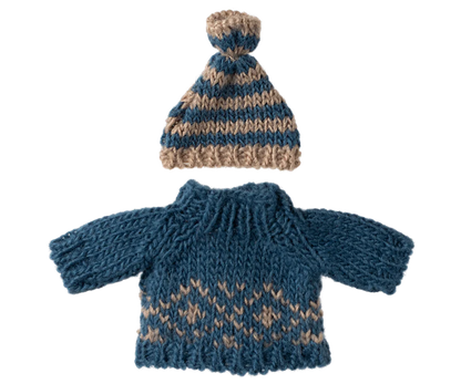Maileg - Pullover und Mütze Papa blau