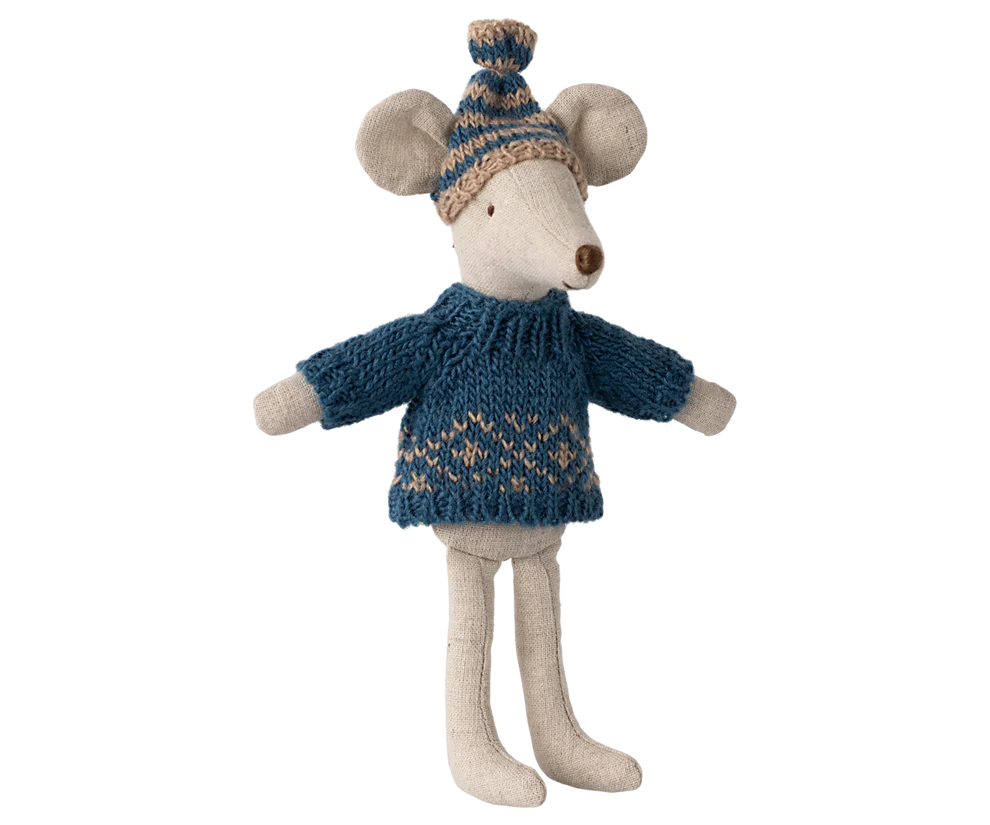 Maileg - Pullover und Mütze Papa blau