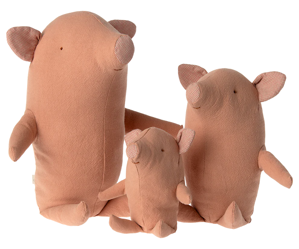 Maileg - Trüffelschwein Medium rosa aus Baumwolle / Leinen
