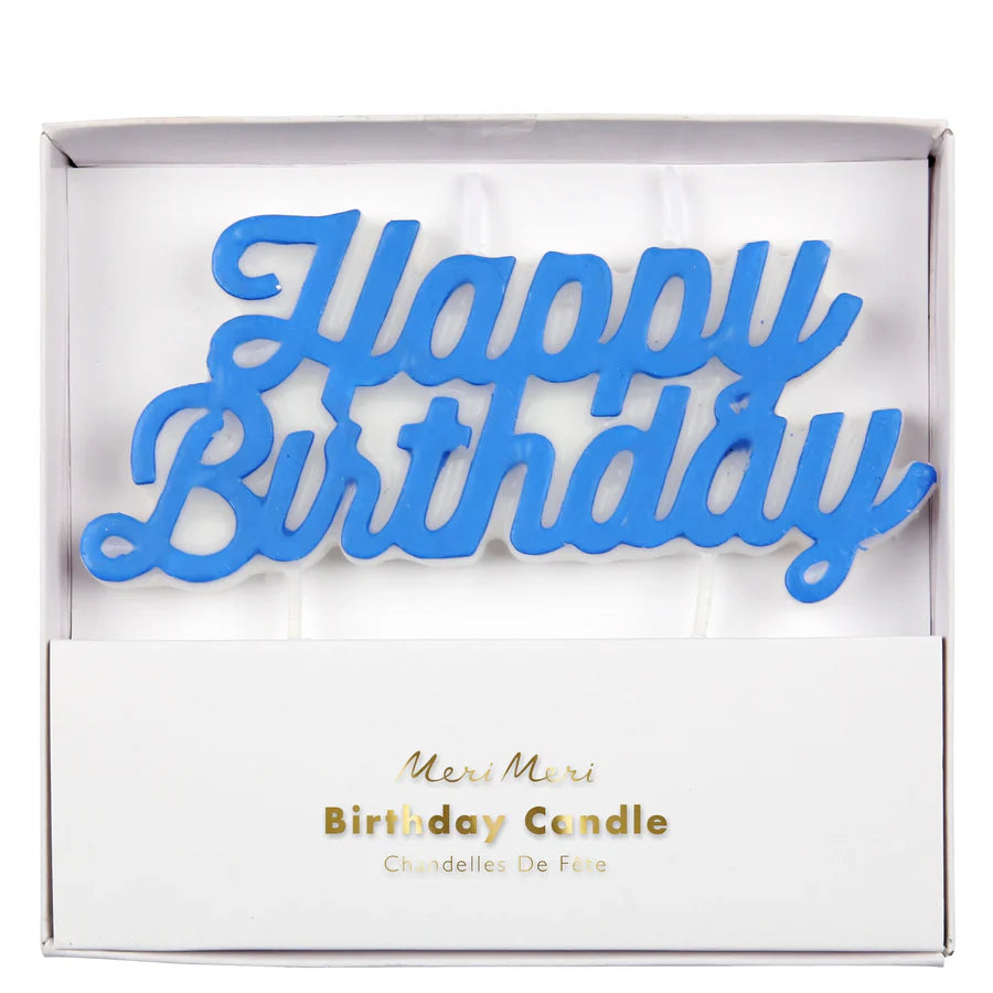 Meri Meri - Geburtstagskerze Happy Birthday blau