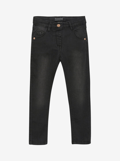 Klassische Jeans für Mädchen mit viel Stretch in dunkelblau von Minymo.