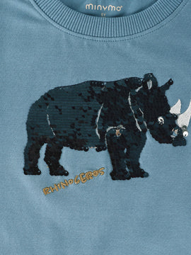 Minymo - Kinder T-Shirt Nashorn-Print