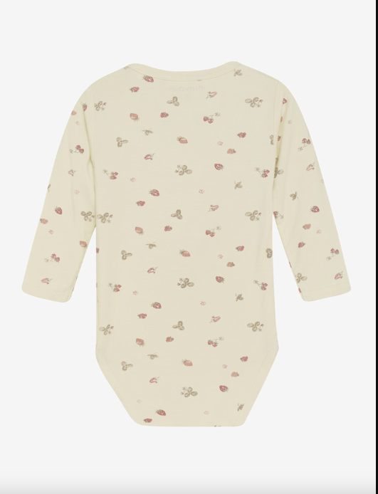Minymo - Babybody langarm Erdbeere