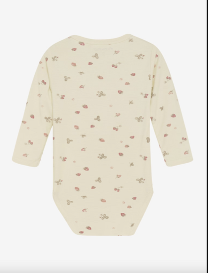 Minymo - Babybody langarm Erdbeere