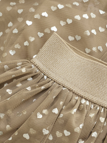 Minymo - Kinder Tüllrock Herzchen beige