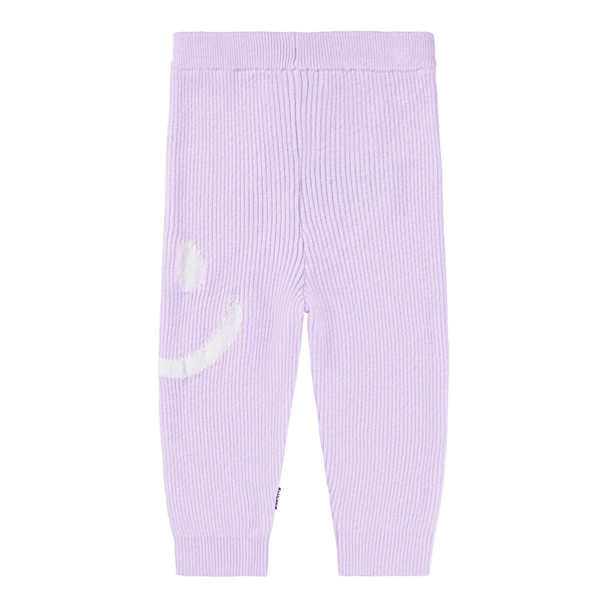 Molo - Leggings in lila mit weißem smiley für Baby/Mädchen (hinten)