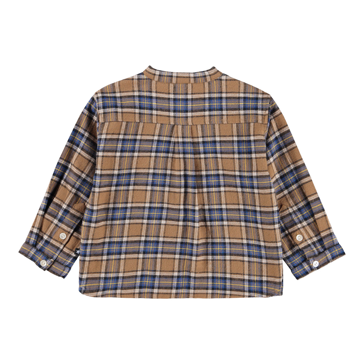 Molo - Langarmshirt braun blau kariert für Jungen/Babys 