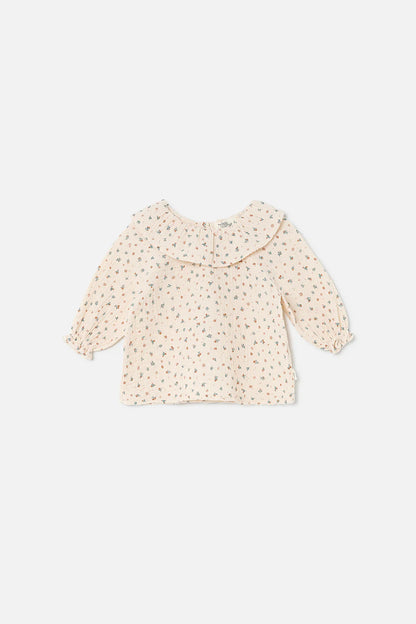 Entzückende Babybluse aus 100% Baumwolle von My Little Cozmo mit süßem Blümchen-Muster.