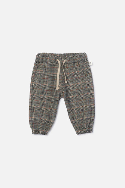 Karierte Hose mit elastischem Bund und verstellbarem Kordelzug aus 100% Baumwolle von My Little Cosmo.