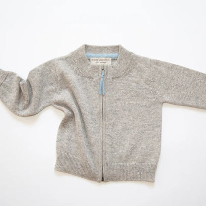 Papa Lobster - Baby Cashmere Strickjacke mit Reisverschluss