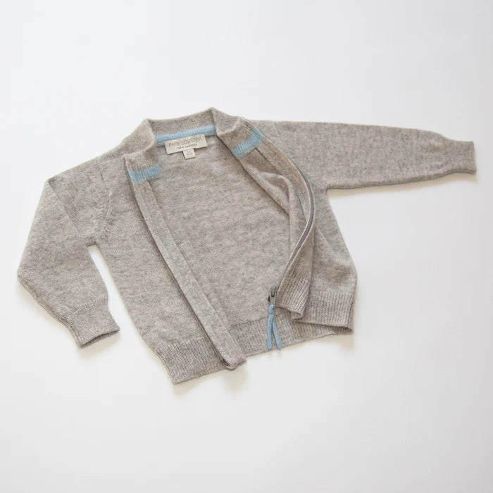 Papa Lobster - Baby Cashmere Strickjacke mit Reisverschluss