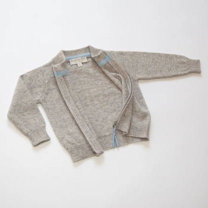 Papa Lobster - Baby Cashmere Strickjacke mit Reisverschluss