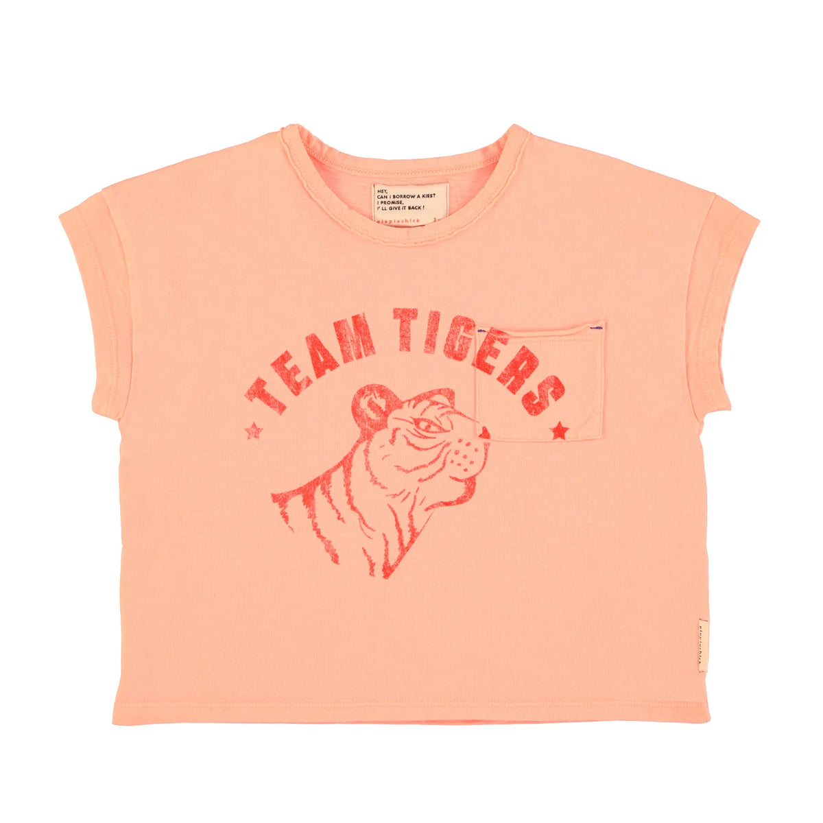Cooles T-Shirt aus Baumwollfleece mit Tiger Aufdruck von Piupiuchick.
