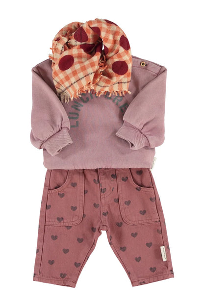 Piupiuchick - Baby Hose "pink w/ hearts" Baumwolle (Bio)