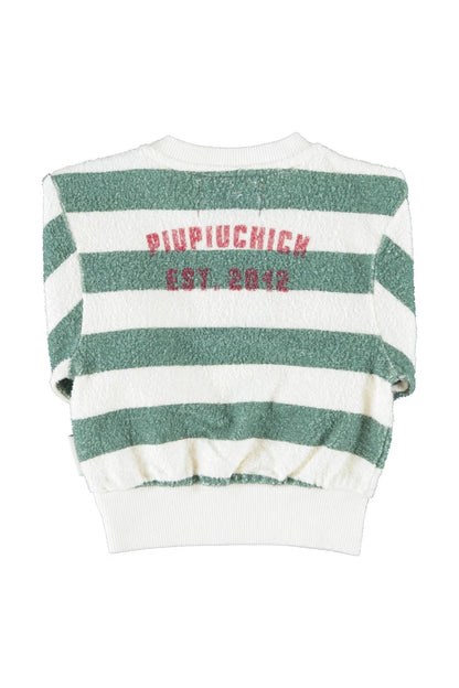 Piupiuchick - Baby Sweatshirt grün-weiß Baumwolle (Bio)