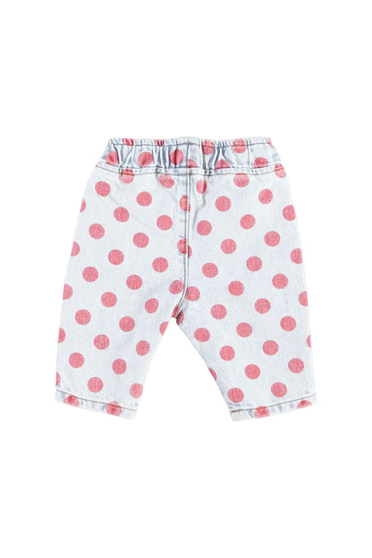 Piupiuchick - Baby Hose denim "red dots" Baumwolle