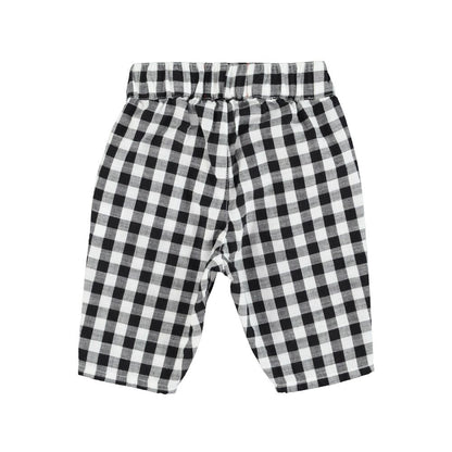 Piupiuchick - Baby Hose Unisex kariert schwarz/ weiss