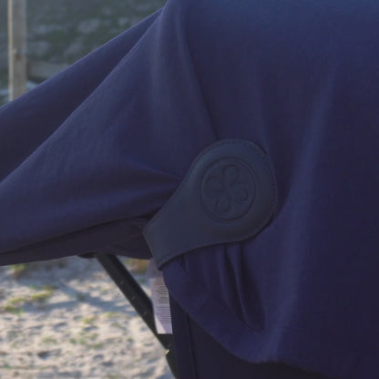 Cloby - Wendbare Leder Magnetclips blau/ Streifen