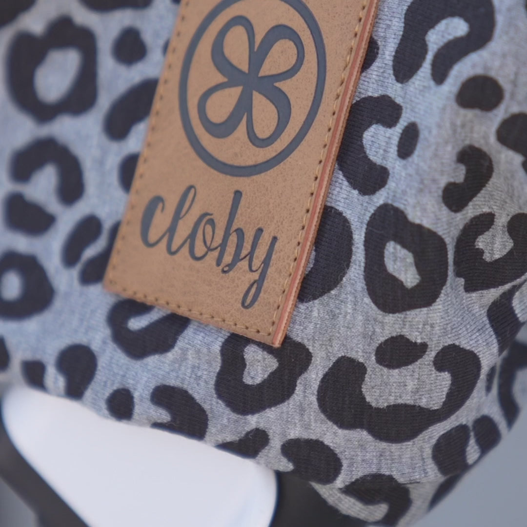 Cloby - Babydecke/ Sonnenschutz mit UV-Schutz 50 leopard grau