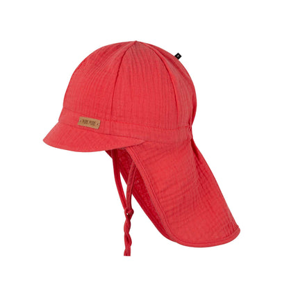 Coole Sommer Kappe für Mädchen und Jungen mit&amp;nbsp;Nackenschutz und Bändern zum Zubinden und zum Größen verstellen aus Biobaumwolle von Pure Pure.