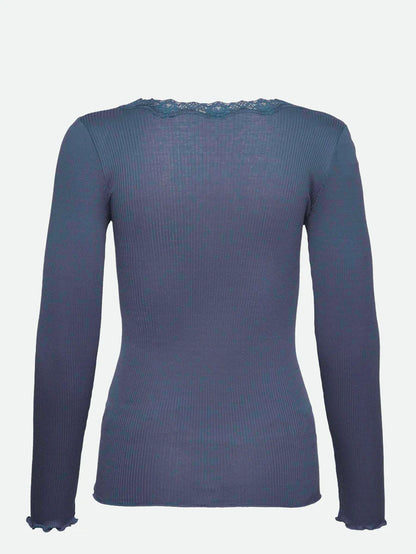Rosemunde - Langarmshirt mit Spitze dunkelblau