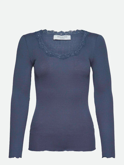 Rosemunde - Langarmshirt mit Spitze dunkelblau