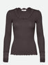 Rosemunde - Langarmshirt mit Rundhals und Spitze an den Ärmeln für Frauen in braun
