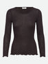 Rosemunde - Damen Langarmshirt schwarz Wolle