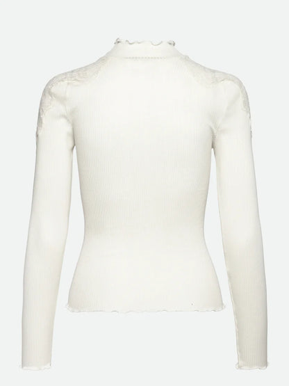 Rosemunde - Silk Shirt mit Spitze natur