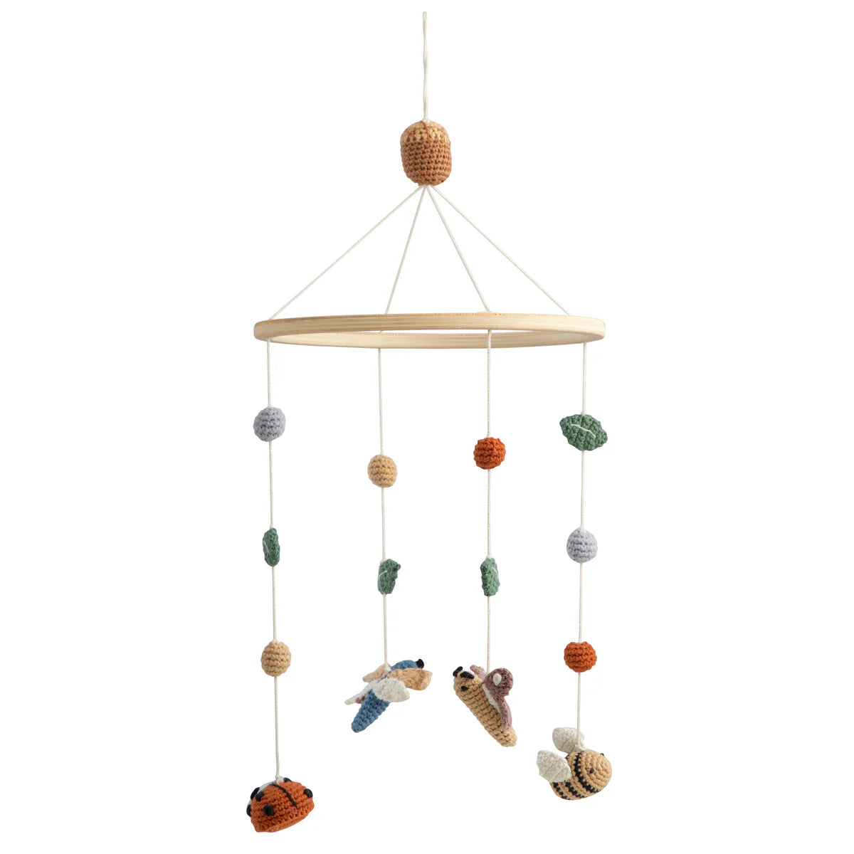 Handgehäkeltes Babymobile mit Motiven aus der Pixie-Land-Kollektion von Sebra