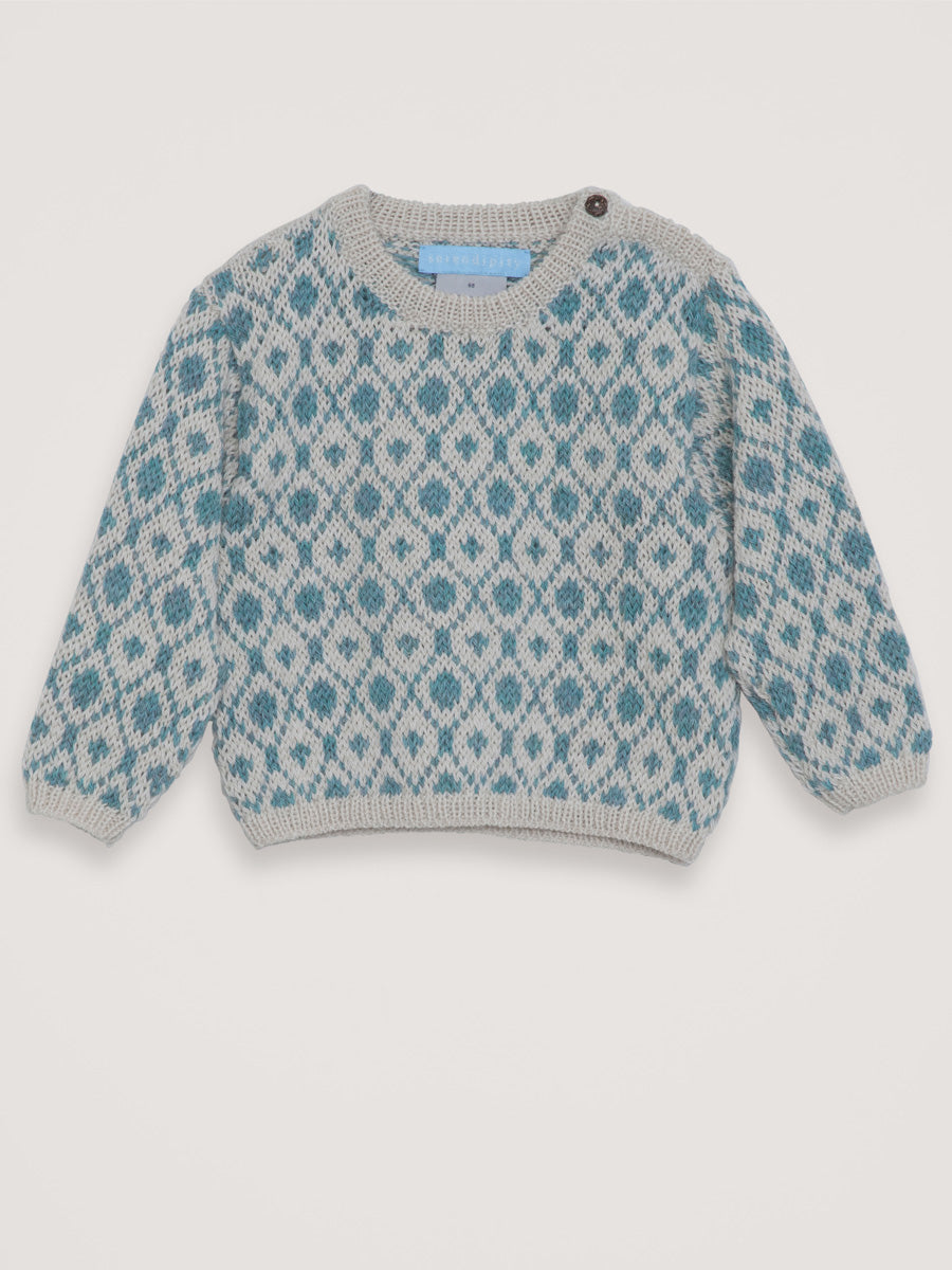Süßer Pullover mit Muster aus Baby Alpaka Wolle von Serendipity.
