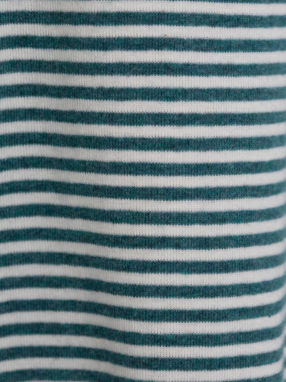 Serendipity - Damen Langarmshirt gestreift dunkelgrün/ natur