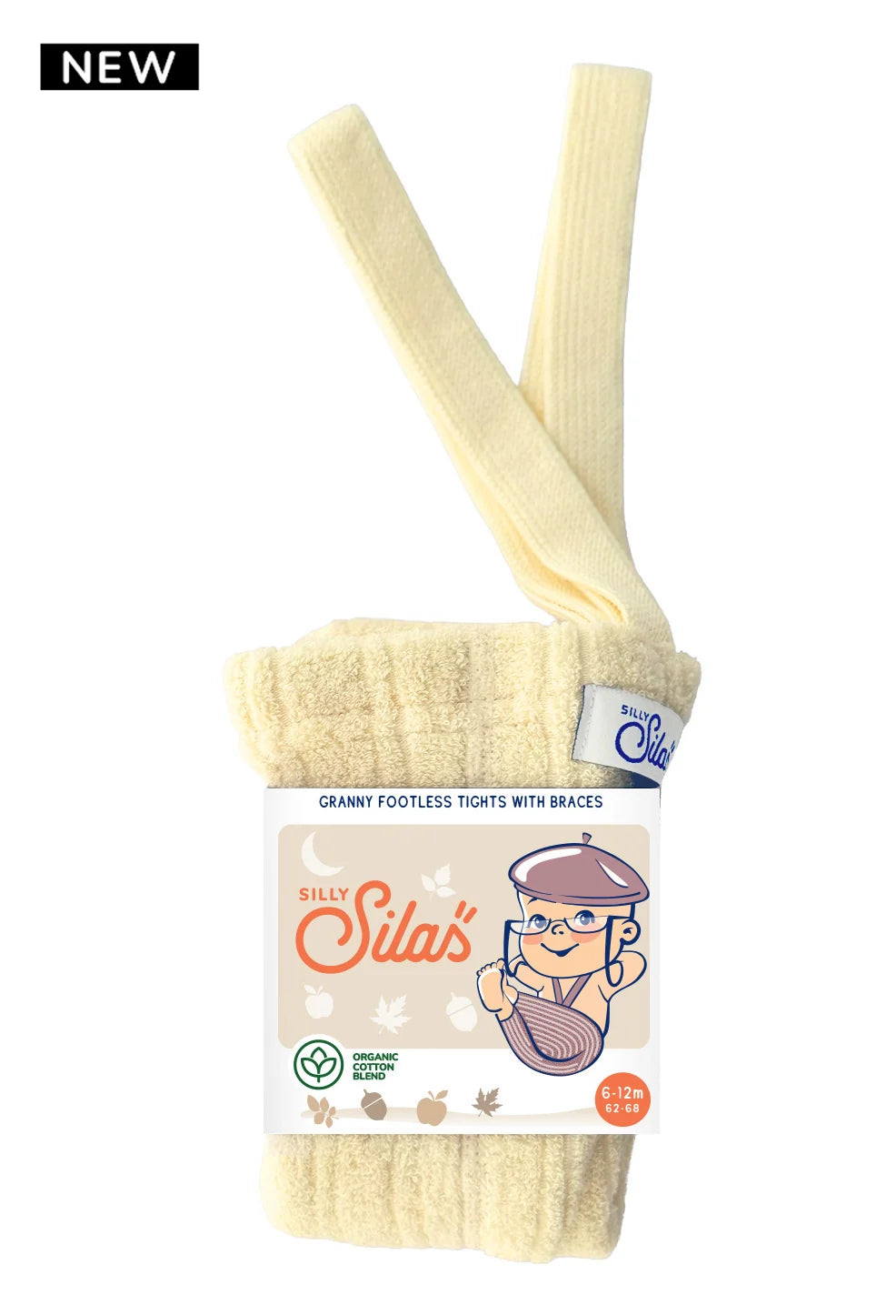 Silly Silas - Baby/Kinder Teddy Strumpfhose Träger Baumwolle (Bio) gelb