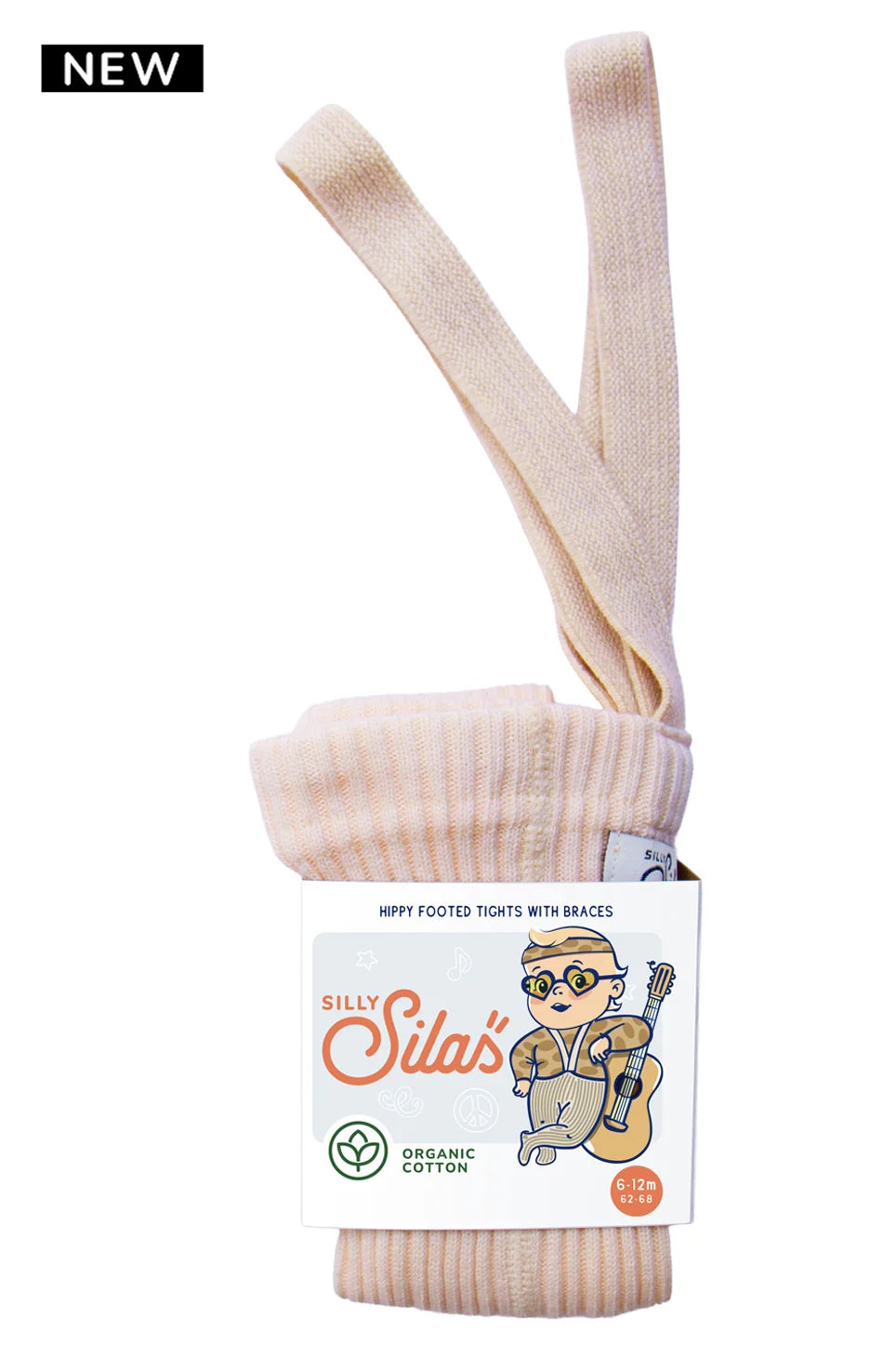 Silly Silas - Baby Hippy Strumpfhose Träger Baumwolle (Bio) peach